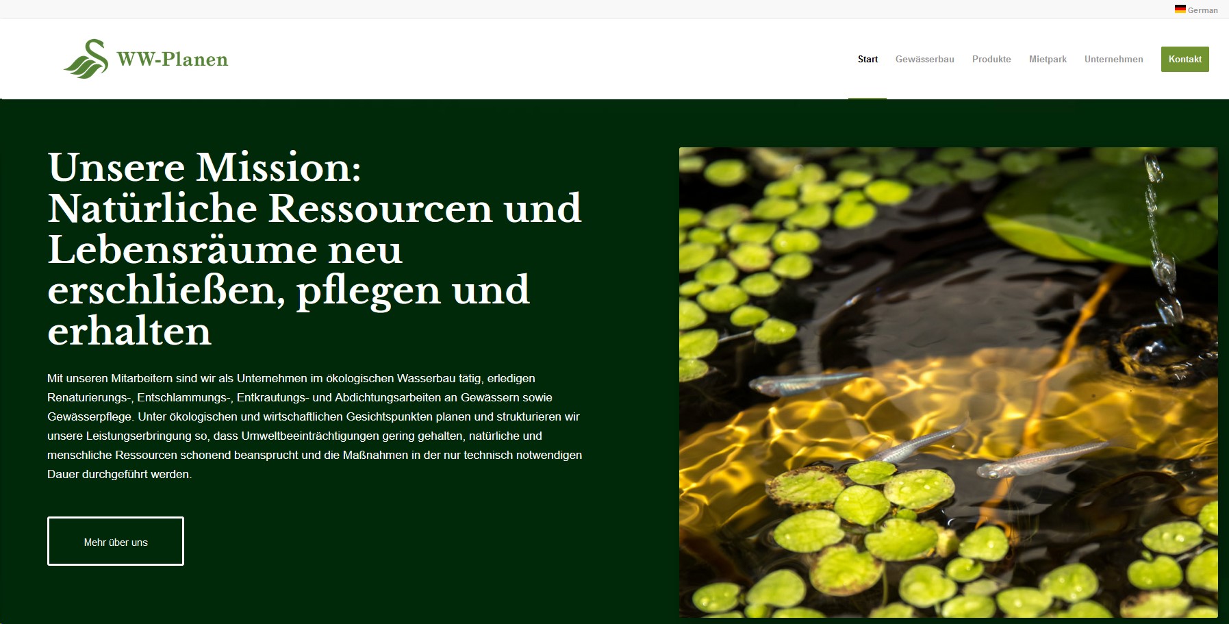 Ökologischer Wasserbau von WW-Planen